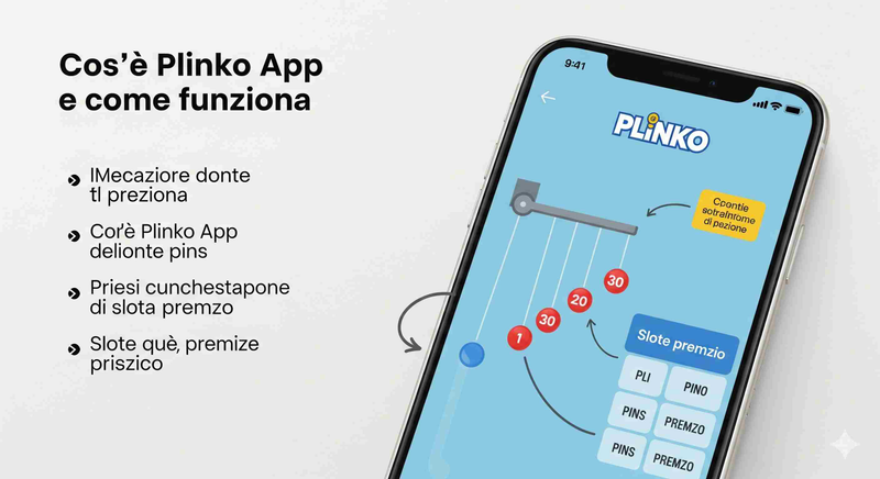 Funzionamento dell'app Plinko.